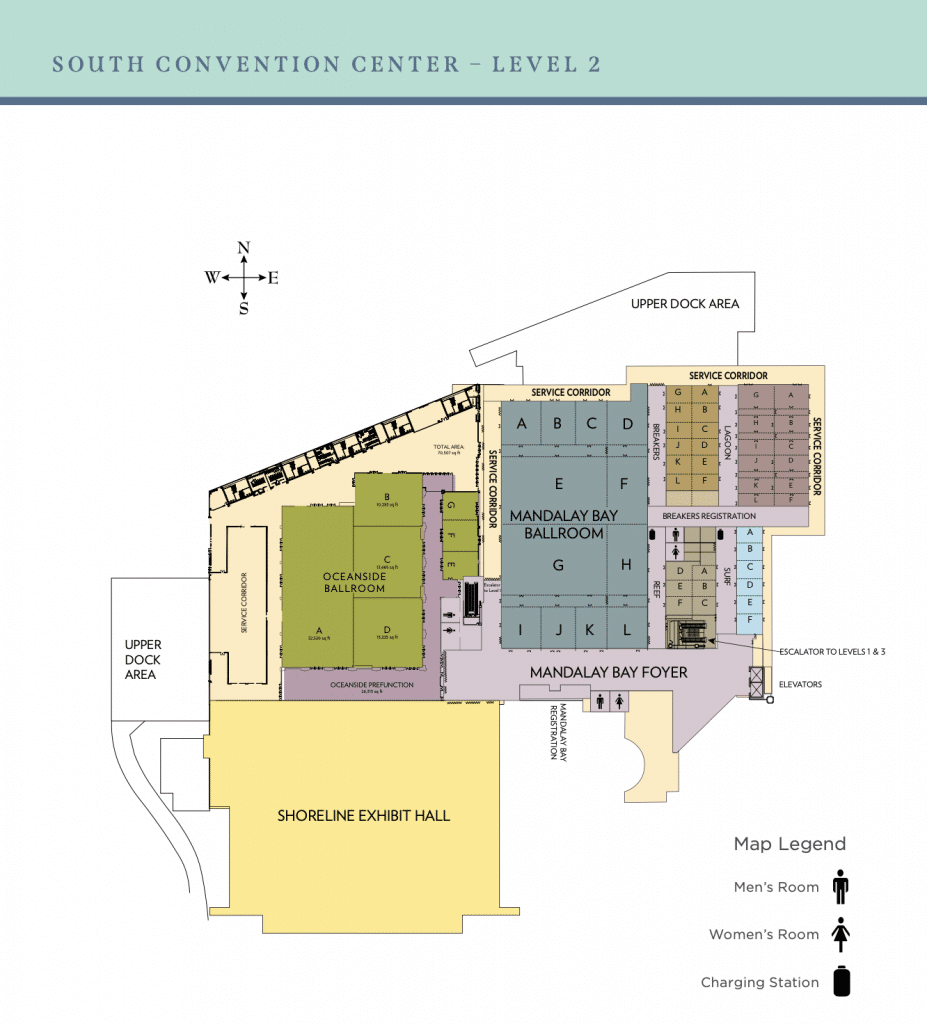 Level two map of Mandalay Bay Convention Center
